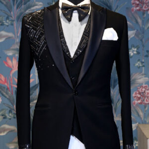 Designer Black Tuxedo Suit