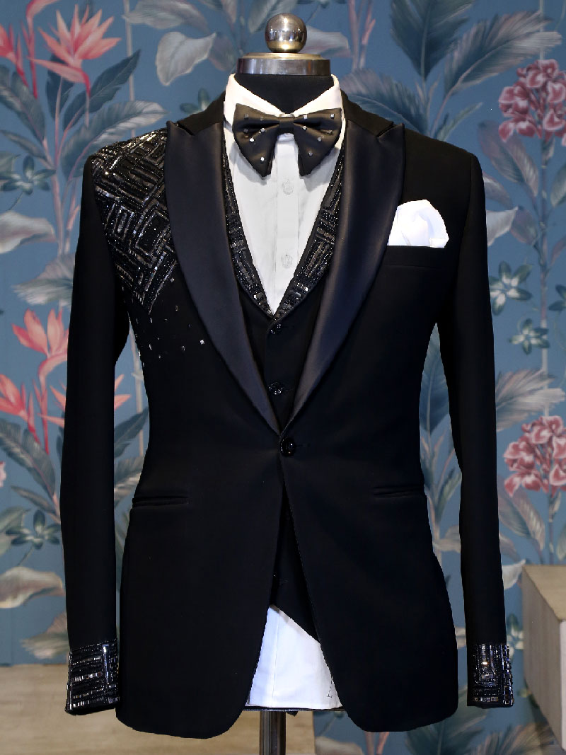 Designer Black Tuxedo Suit