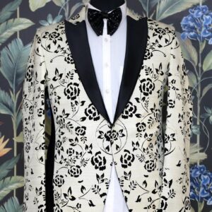 Cream Printed Designer Suit