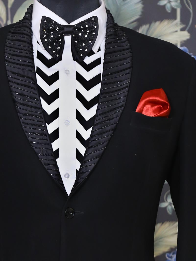 MBR-PWS-025-2 Black Woven Classic Suit