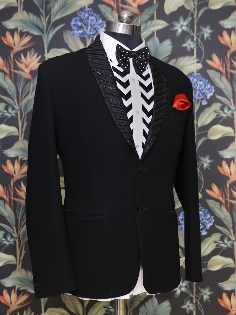 MBR-PWS-025-3 Black Woven Classic Suit