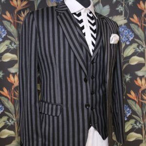 Grey Black Stripes Suit