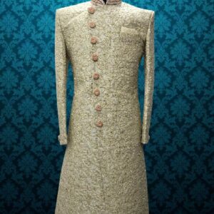 All Over Embossed Georgette Sherwani