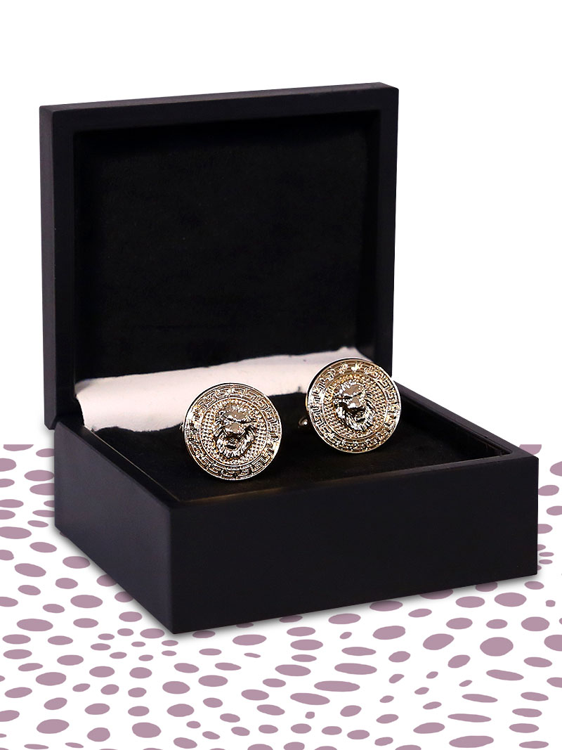 MBRK-CFL-001 Black Lion Face Cufflinks