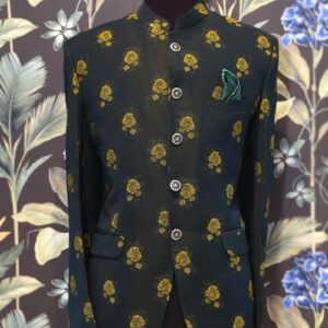 Green Floral Indo Western Set