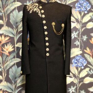 Peach Floral Silk Indo Western Set
