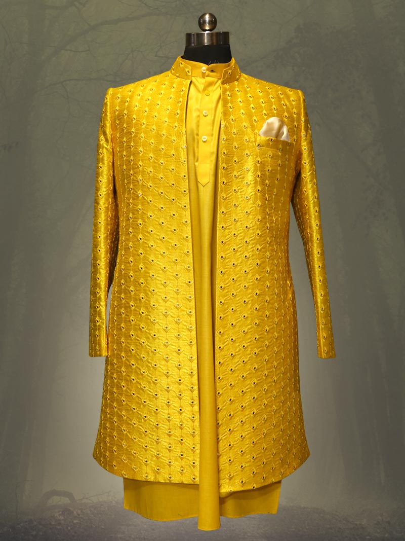 MBRK-SHRG-004 Mustard Yellow Designer Shrug Set