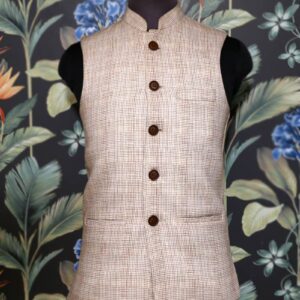 Self Pattern Tweed Waistcoat