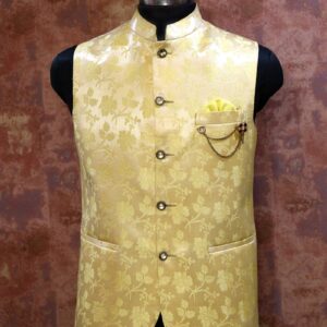 Self Printed Floral Waistcoat