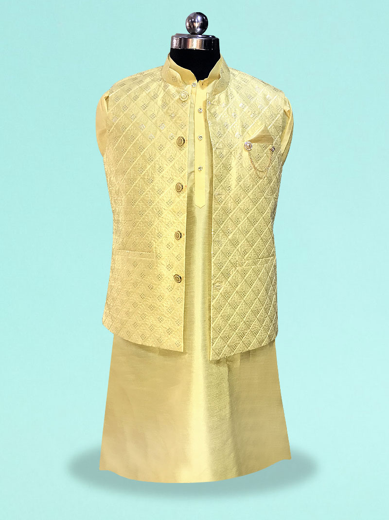 MBRK-KPWC-023 Light Blue Kurta Pajama with Waist Coat